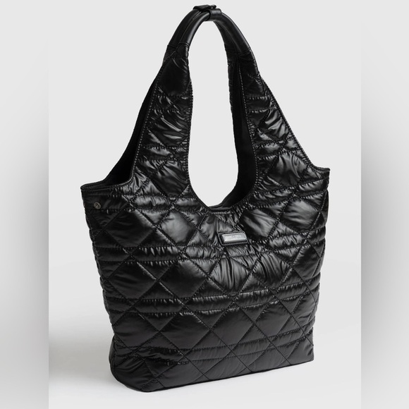 Handbags - Saint + Sofia Stella Shoulder Tote Bag - Gloss Black